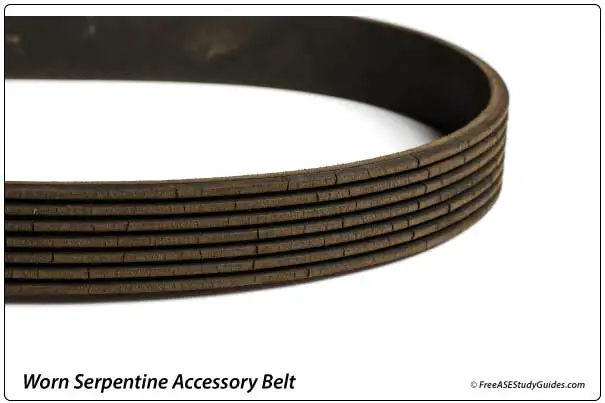 A cracked accessory belt