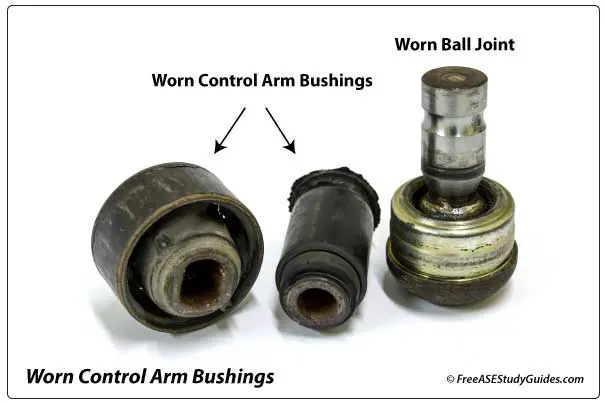 >Worn Control Arm Bushings